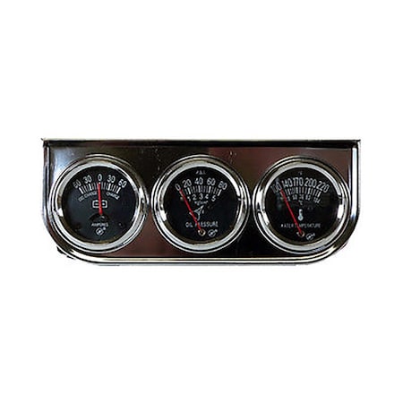 Aftermarket Chrome 3 Gauge Set SSW0004 Amp, Oil Pressure, Temp Universal Set GAH30-0034